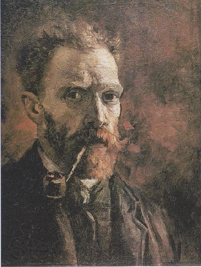 Vincent Van Gogh Self Portrait with pipe